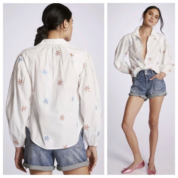 💕💙Maeve Embroidered Buttondown 💙💕 - Picture 9 of 12